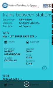 IRCTC App for Finding Train Between Stations