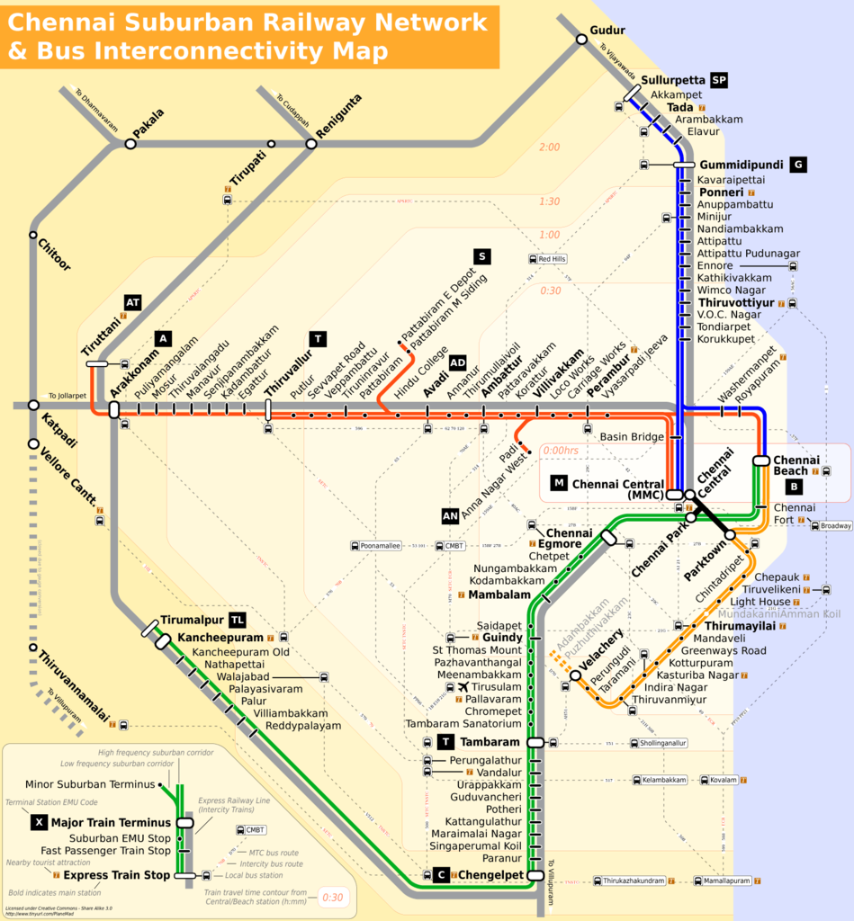 Chennai Local Train Route Map