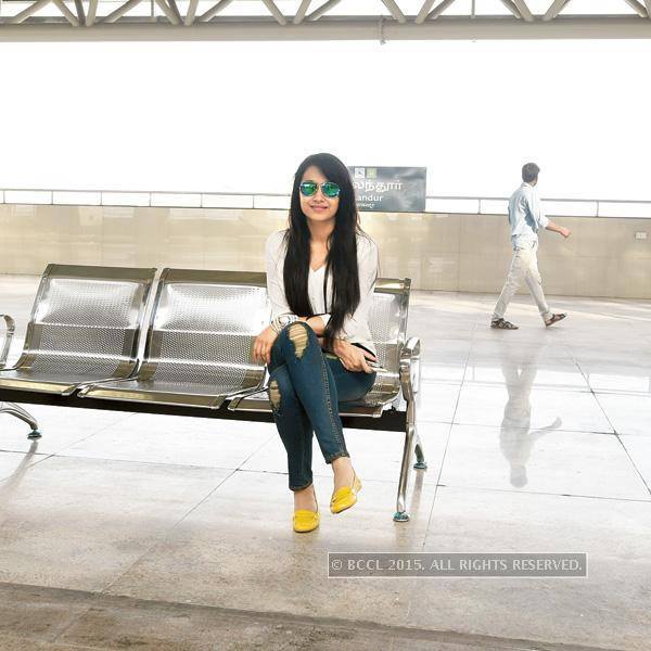 Trisha at Alandur Chennai Metro Railway station