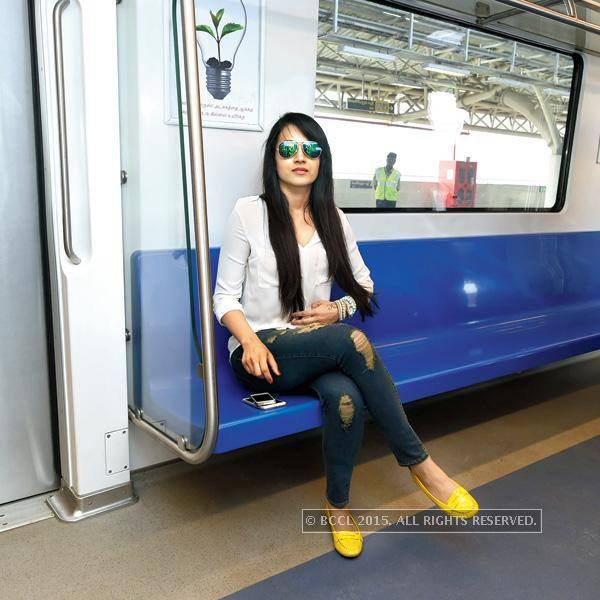 Trisha on Chennai Metro Train