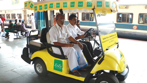 Battery Operated car at railway station